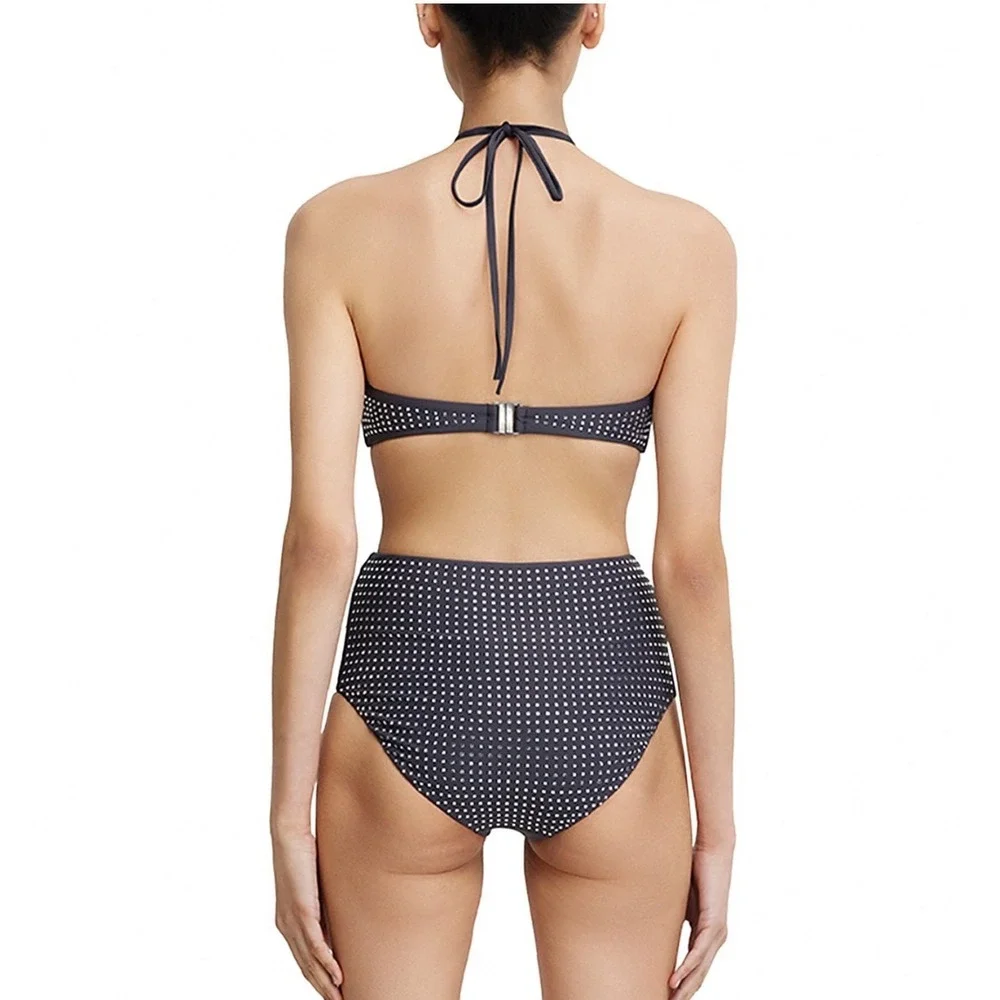 Significant Other Niah Embellished Bikini Top Charcoal Rhinestone Size 10 US NEW